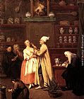Pietro Longhi Famous Paintings - The Spice-vendor's shop